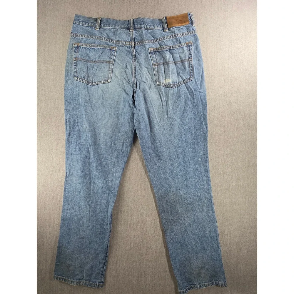 Talbots Jeans Mens 36x32 Blue Light Wash Straight Leg Denim‎ Casual G01-1405